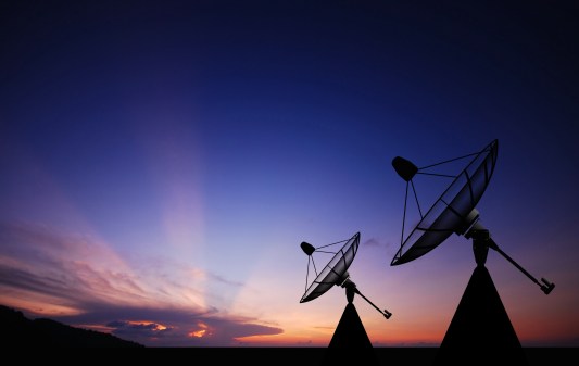 Satellite dish sky sunset communication technology network